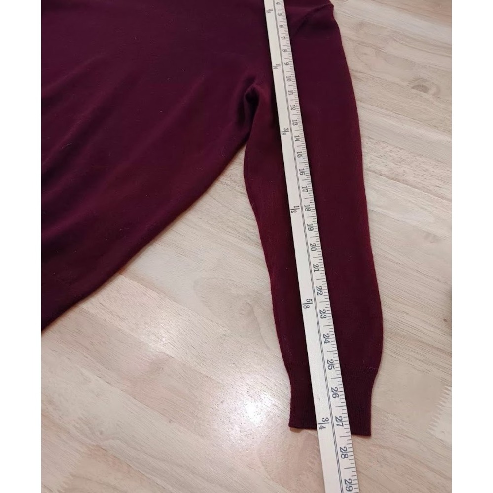 Club Room Mens M Burgundy/Wine Crewneck Sweater Merino Wool Blend Pullover - Picture 6 of 8